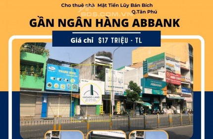 Cho thuê Nhà Mặt Tiền Lũy Bán Bích 80m2, 17 triệu, gần Ngân Hàng